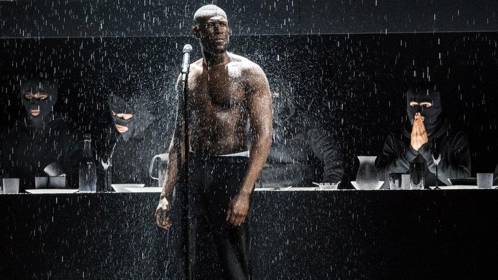 Stormzy on stage at BRITs