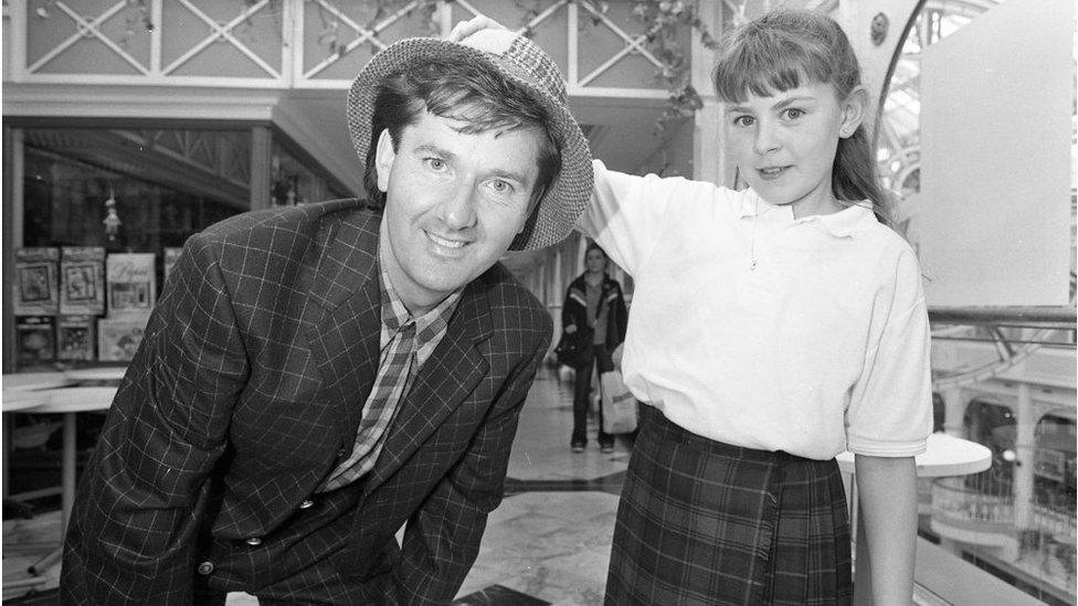 Donegal Singer Daniel O'Donnell opens the Donegal Shop in St Stephen's Green Shopping Centre, circa August 1996 (Part of the Independent Newspapers Ireland/NLI Collection). (Photo by Independent News and Media/Getty Images)