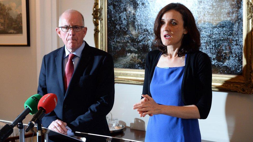 Irish Foreign Affairs Minister Charlie Flanagan and Northern Ireland Secretary of State Theresa Villiers