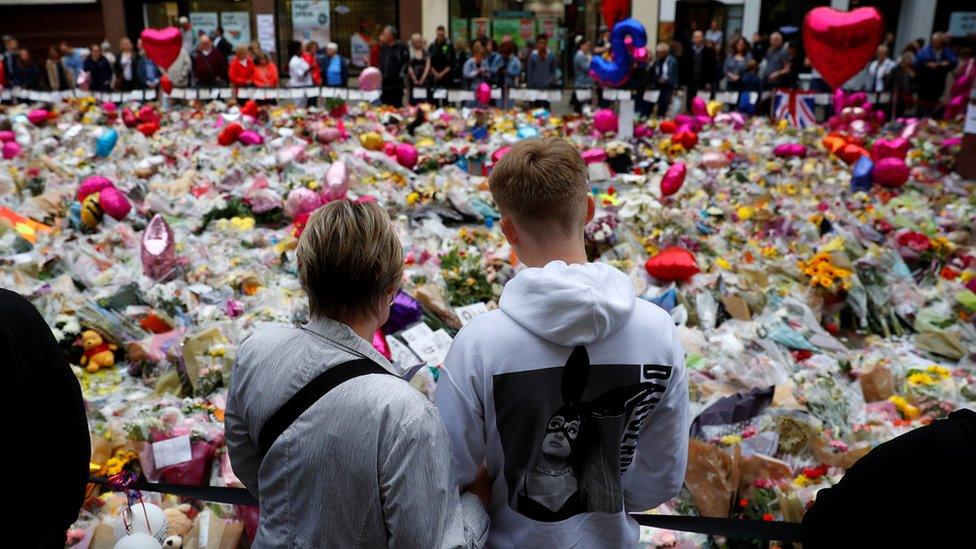 Flowers laid in Manchester for victims of the attack