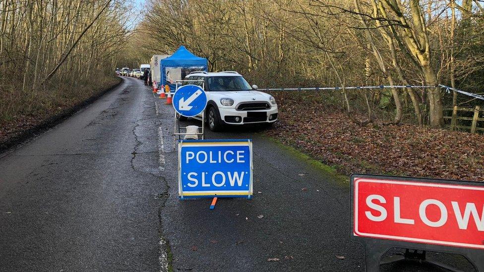 Police at Hedgerley Lane