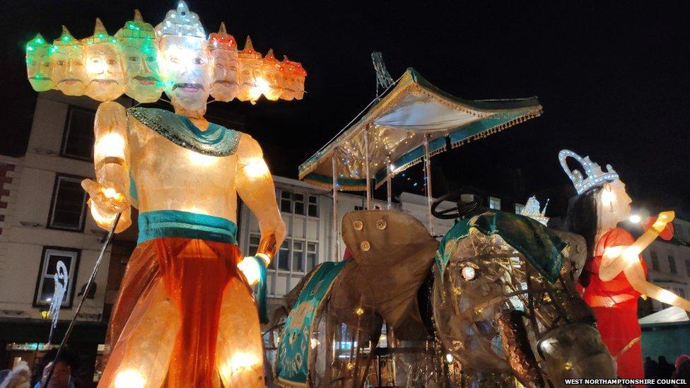 Northampton town centre Diwali parade