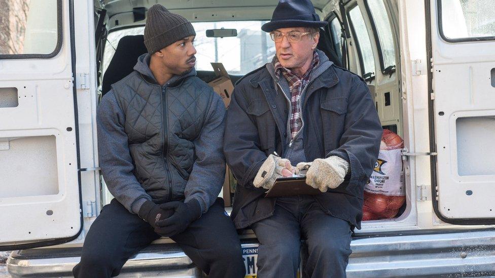 Sylvester Stallone and Michael B Jordan in Creed