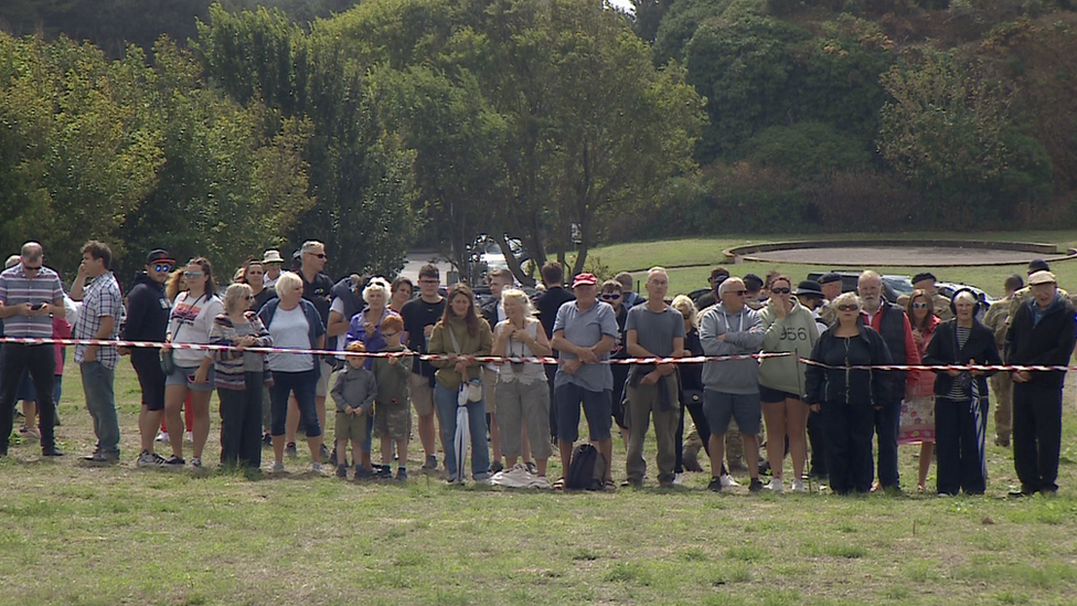 Islanders watching gun salute in Jersey