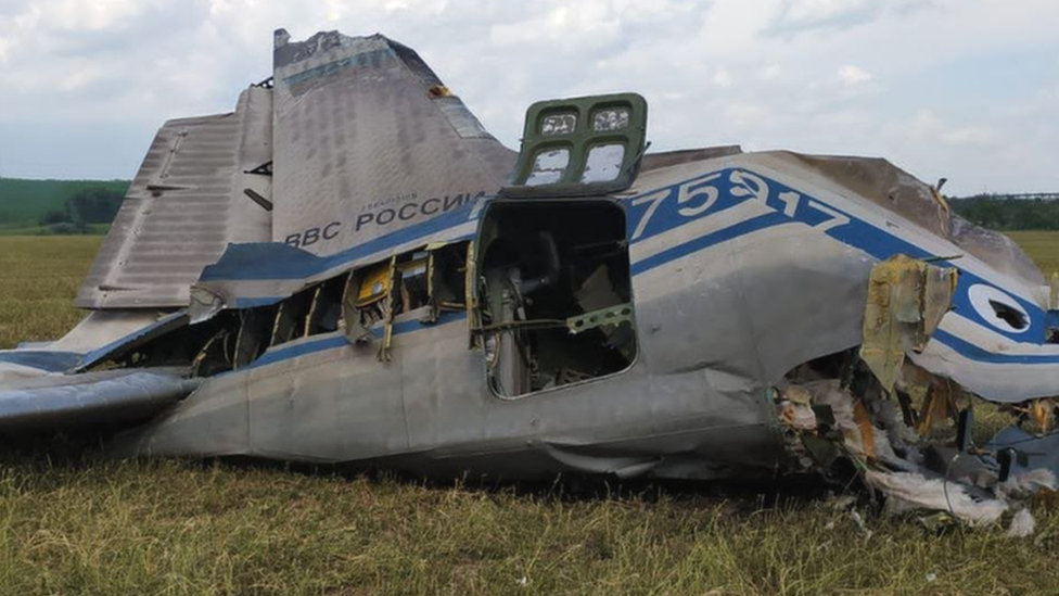 Wreckage of downed plane