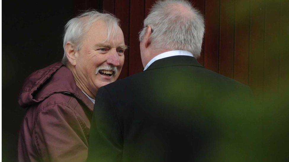 Ivor Bell at the funeral of veteran IRA volunteer Tony Catney in 2014