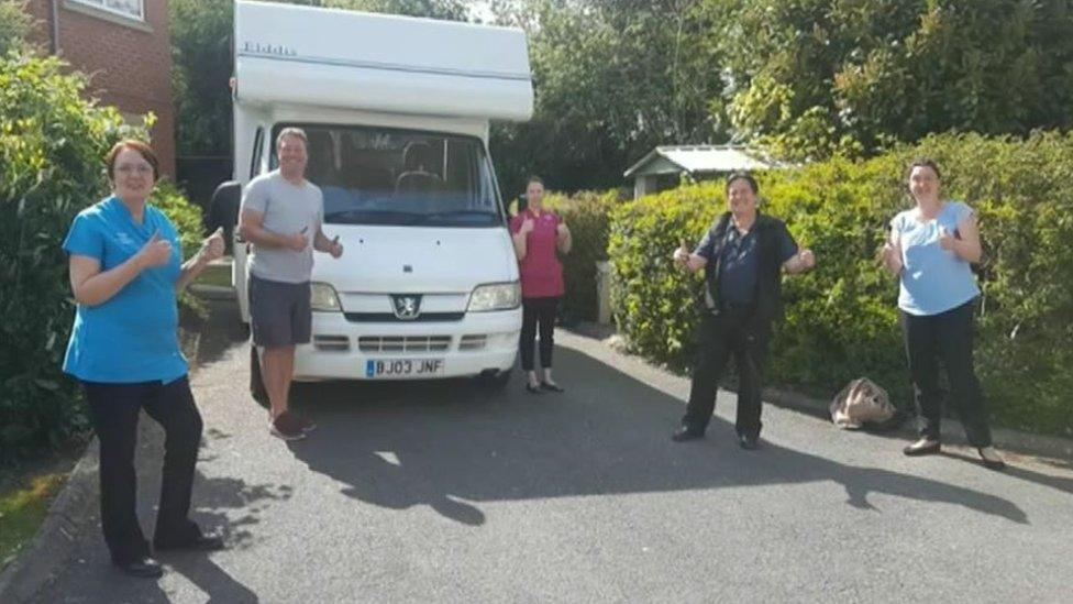 Carers with gifted caravan