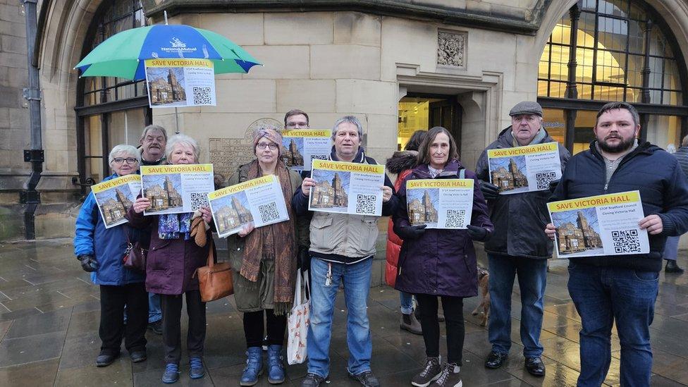 Campaigners at the council meeting