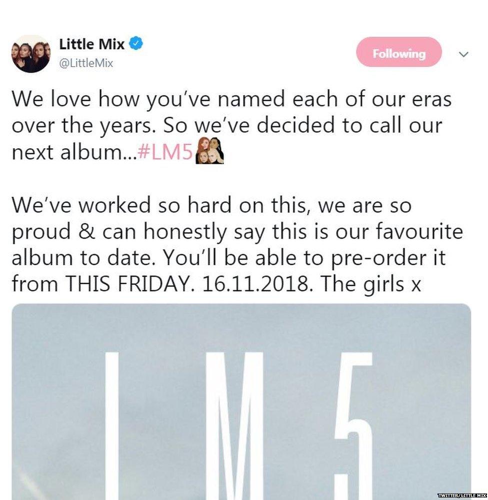 Little Mix tweet