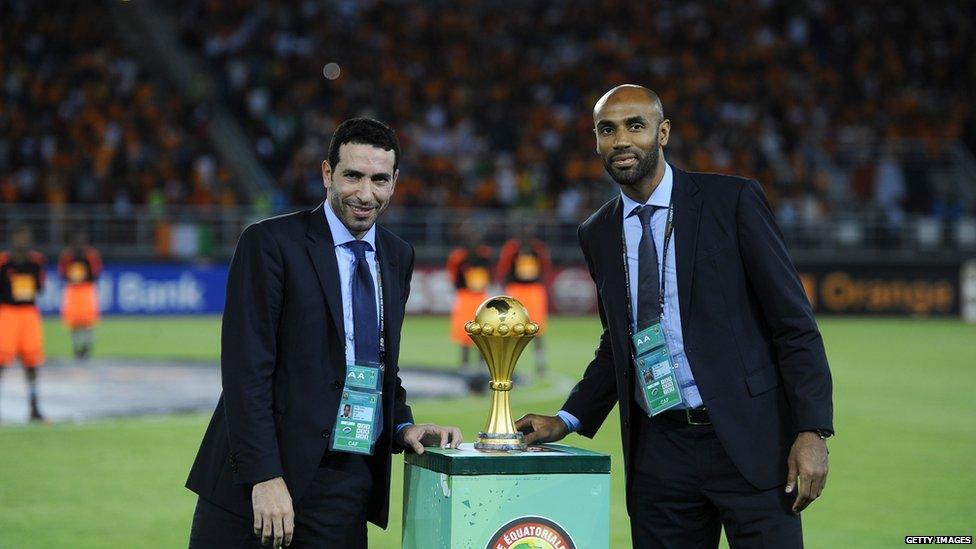 Egyptian midfielder Mohamed Aboutrika and Frederic Kanoute