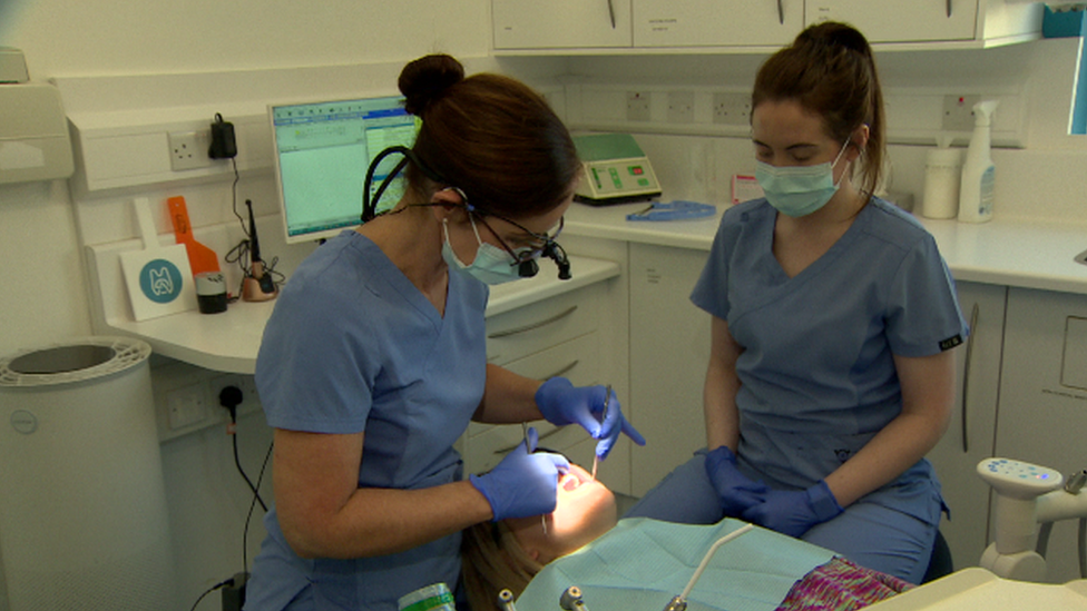 Ciara Gallagher with a patient