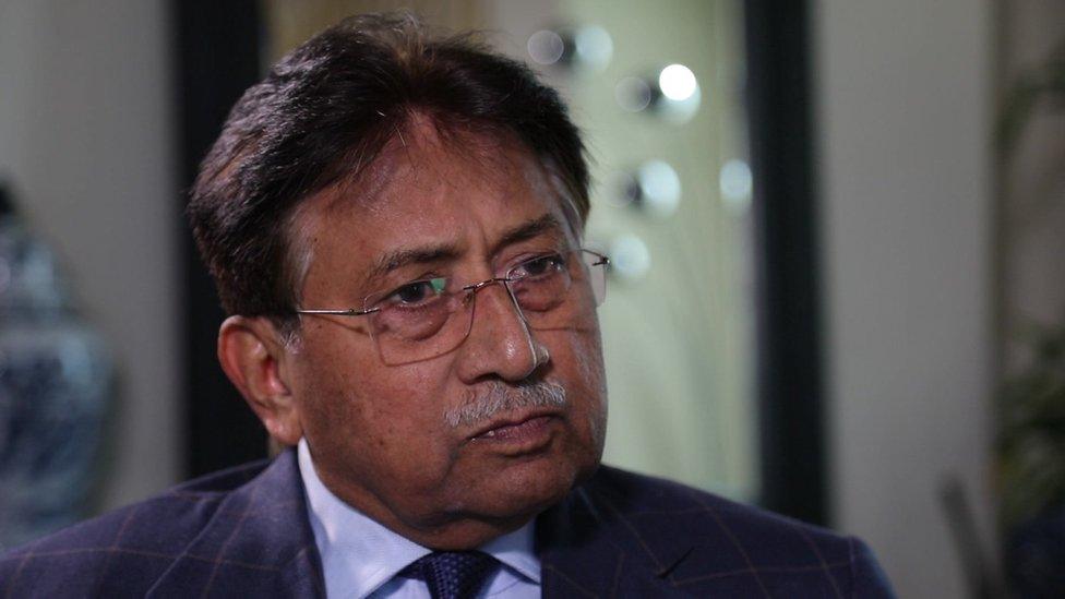 Pervez Musharraf being interviewed by BBC