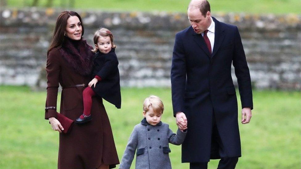 Duke and Duchess of Cambridge with Prince George Princess Charlotte