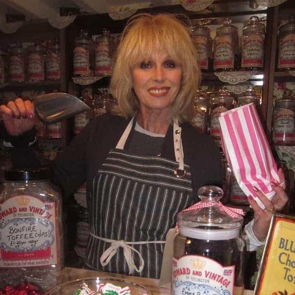 Joanna Lumley sweet shop