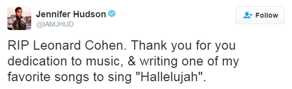 Jennifer Hudson tweet