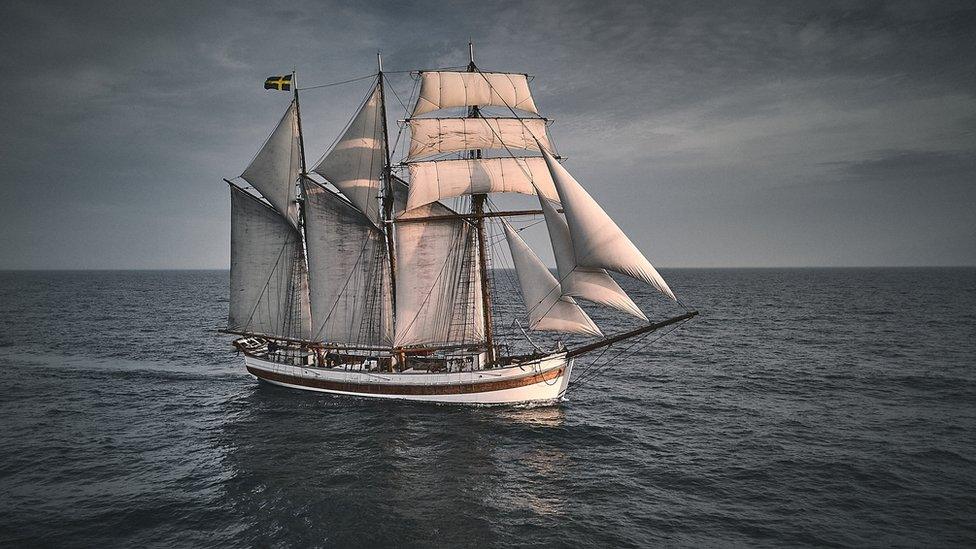 Vega in under sail during the delivery from Sweden to Harlingen, Netherlands