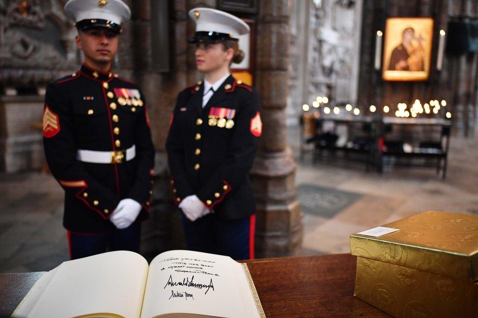 Signatures of Mr Trump and the First Lady