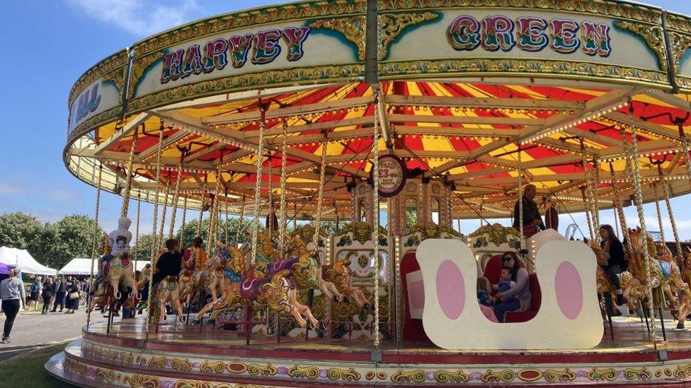 A traditional fairground carousel