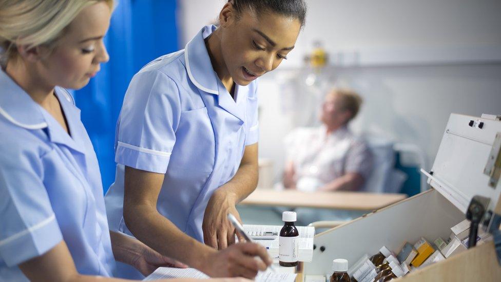 Stock image of hospital workers