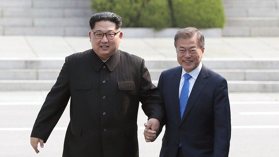 Kim Jong-un and Moon Jae-in