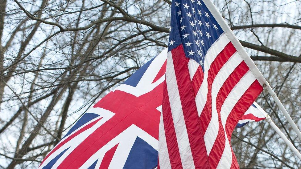 The UK and US flags