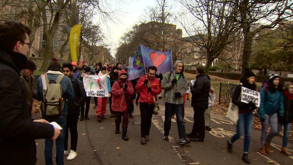 Climate change marchers