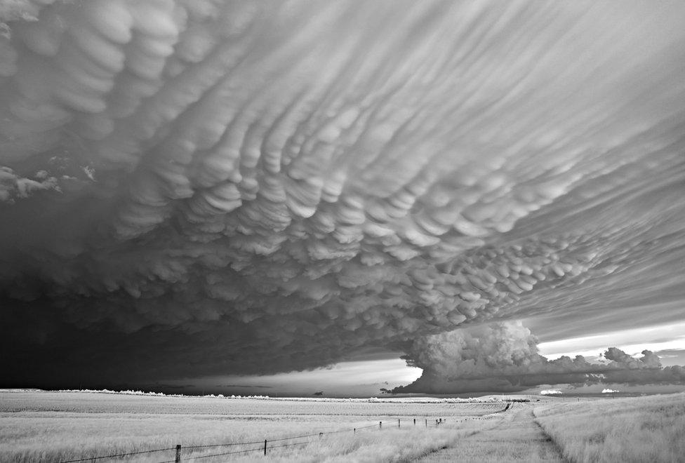 Storm clouds gathering in Bolton, Kansas, USA.