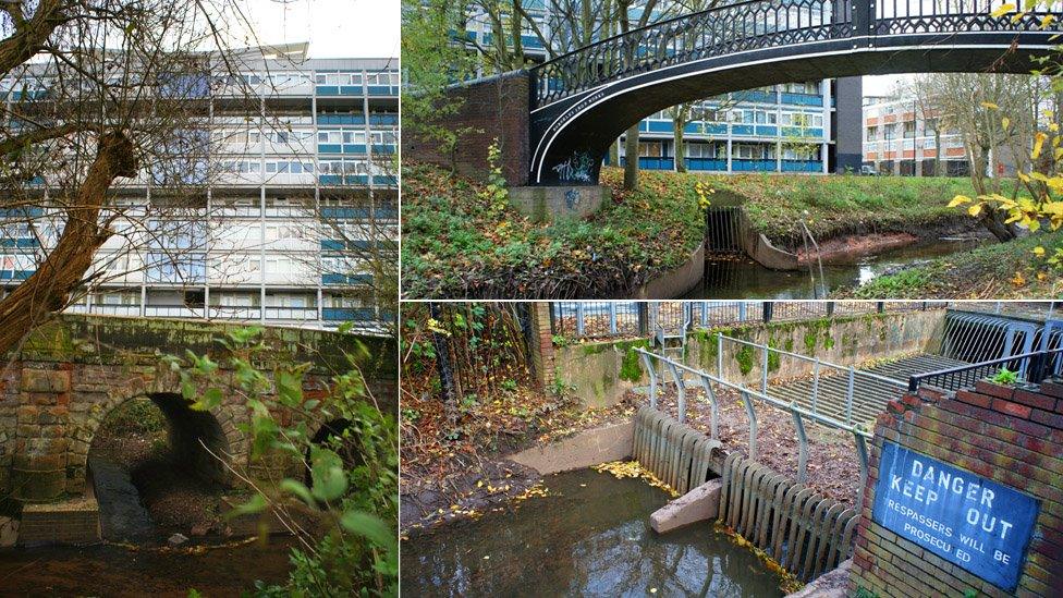 River Sherbourne entrance beneath Coventry