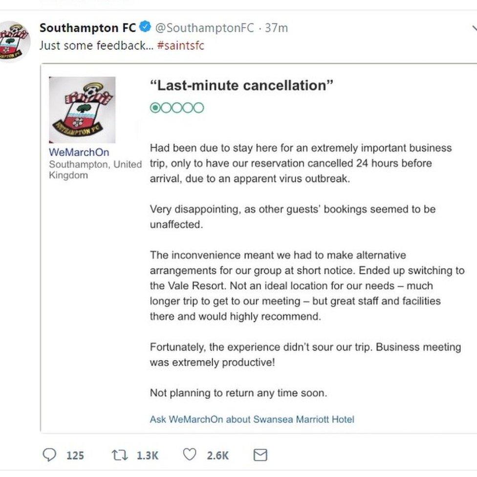 Southampton FC tweet