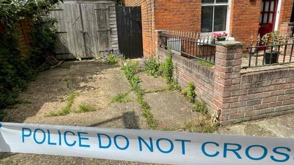 Police cordon outside house in Colchester