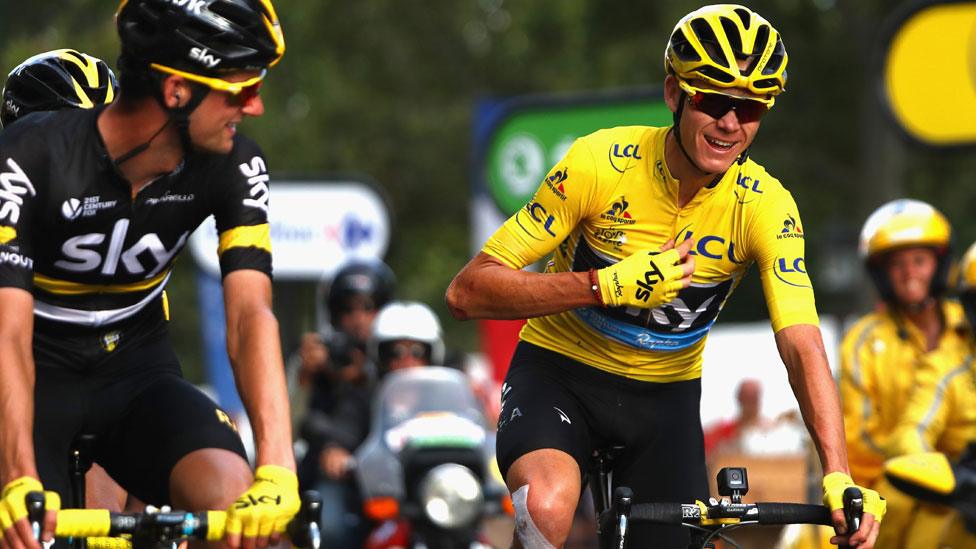 Chris Froome with yellow jersey