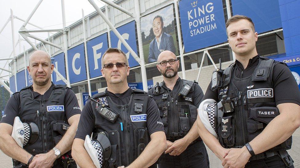 L to R: PC Kevin Marsh, PC Michael Hinton, PC Steve Quartermain, Sgt Mike Hooper