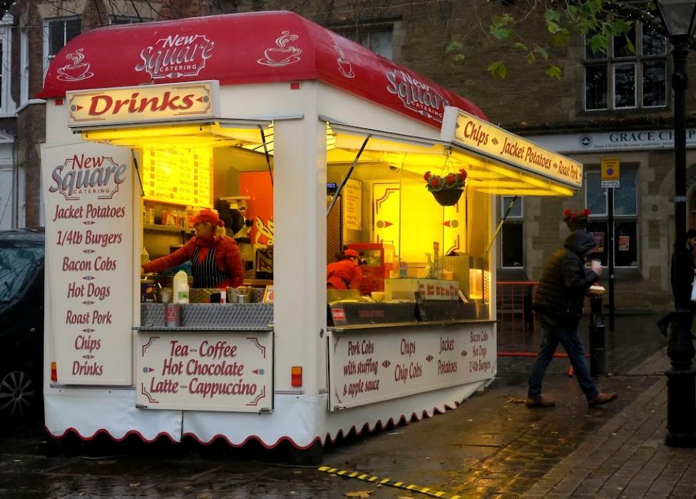 A snack stall in Chesterfield