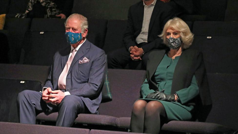 The Prince of Wales and Duchess of Cornwall at the Soho Theatre