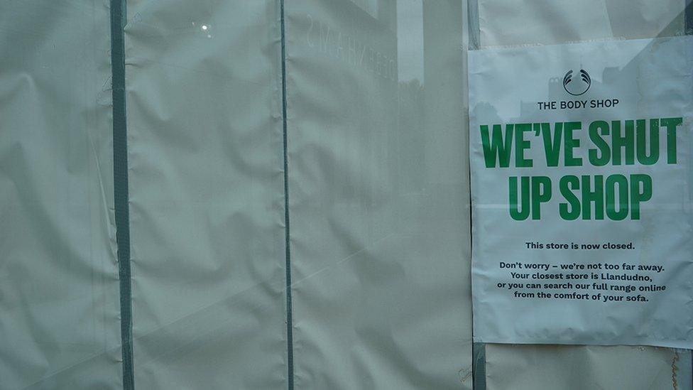 Closed shop front in Bangor