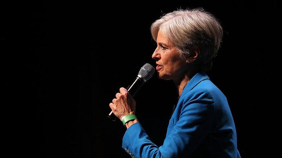 Jill Stein speaks at a campaign event.