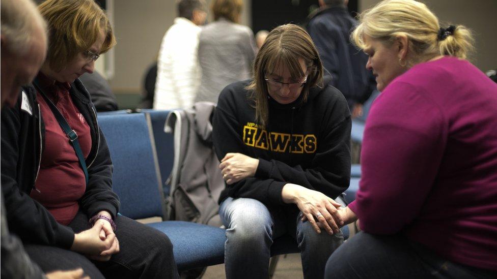 Families, friends and supporters of the Humboldt hockey team gathered in Nipawin's Apostolic Church