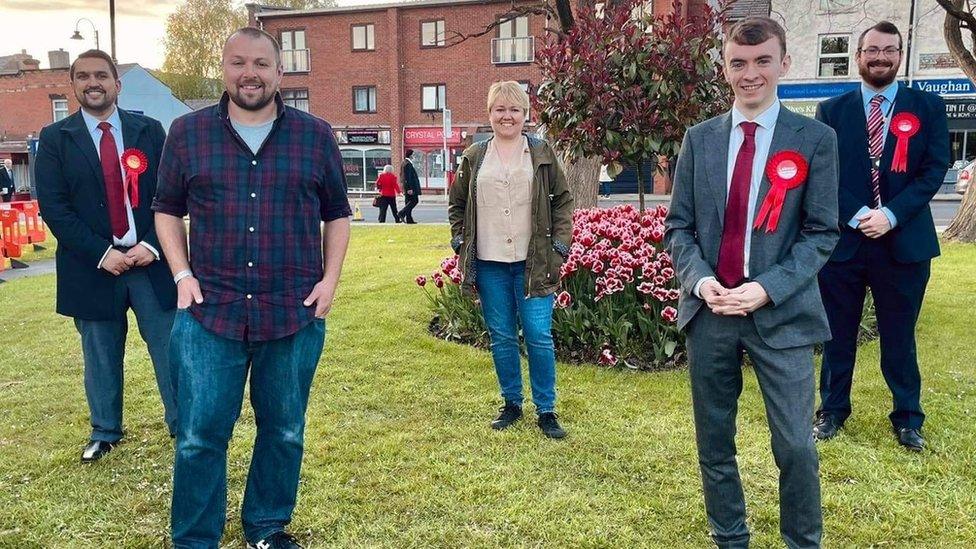 Ciaron Boles (second from right) with fellow Labour party members