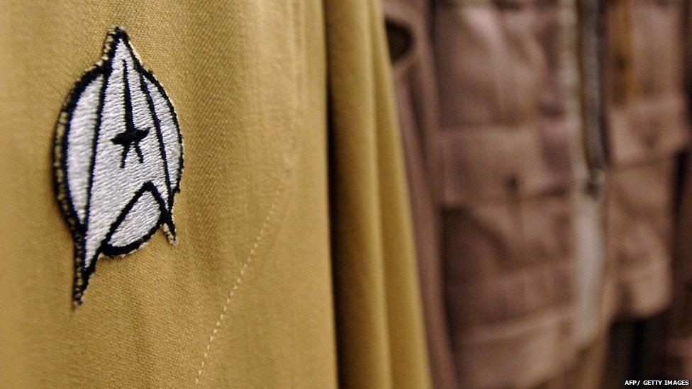 An emblem on a uniform from the Star Trek serieS