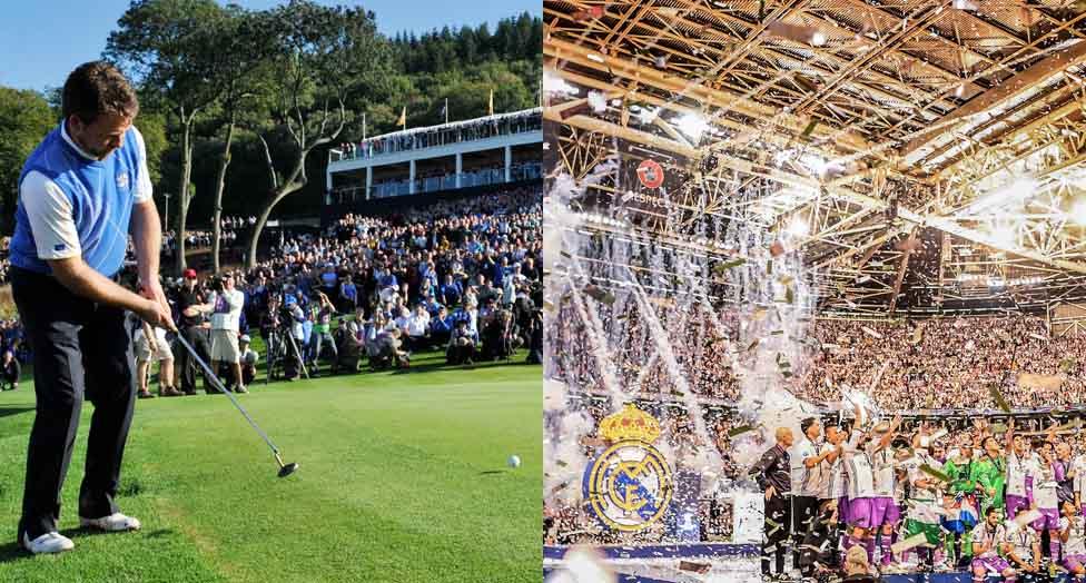 The 2010 Ryder Cup and Real Madrid win the 2017 Champions League final in Cardiff