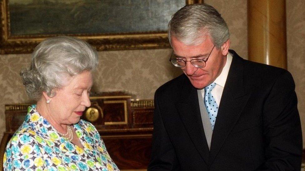 The Queen and John Major