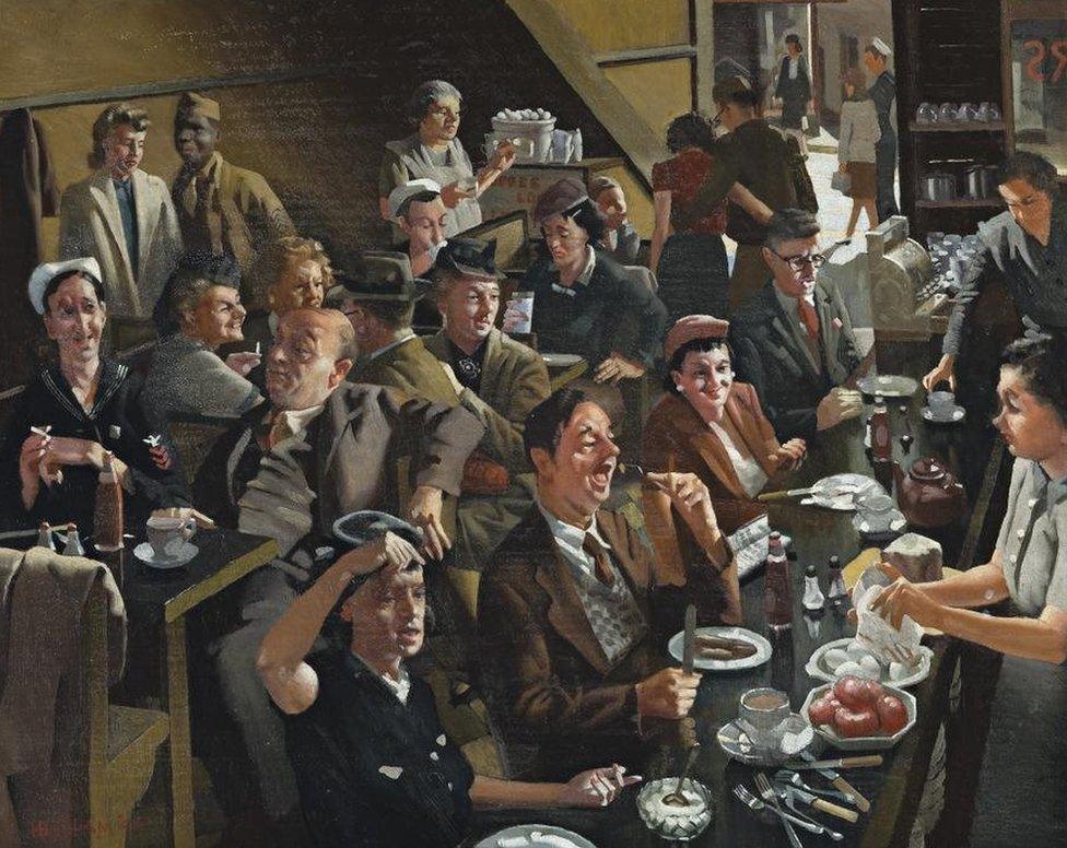 Australian artist Hebert Badham's 1944 painting Snack Bar