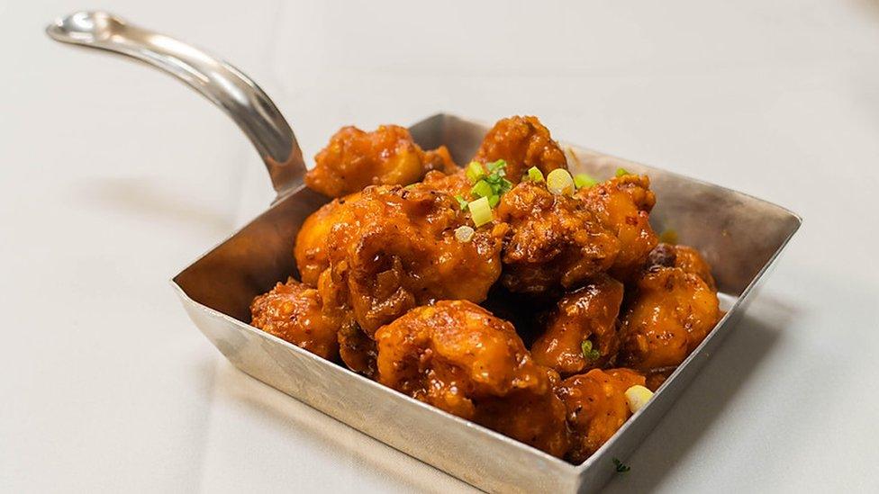 Cauliflower manchurian at Broadway Masala in Redwood City, California