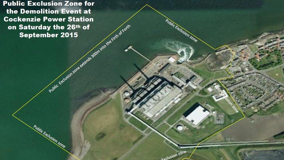 Exclusion zone around power station