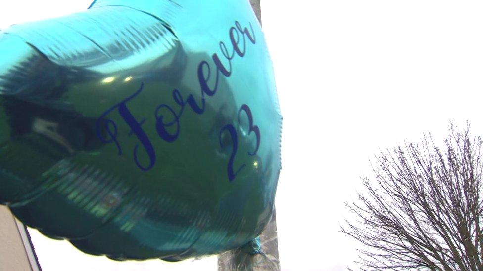 Balloon with 'Forever 23' near the scene in Lurgan