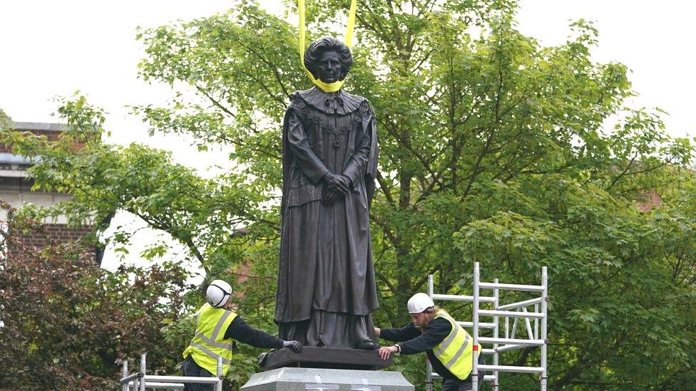 Margaret Thatcher statue in Grantham