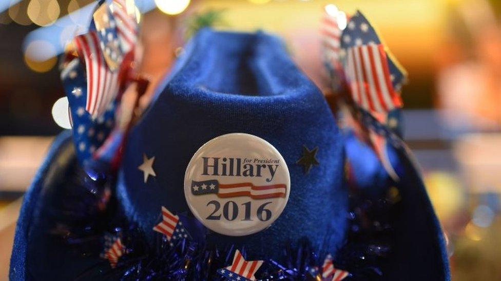 A delegate awaits the start of the last day of the Democratic National Convention