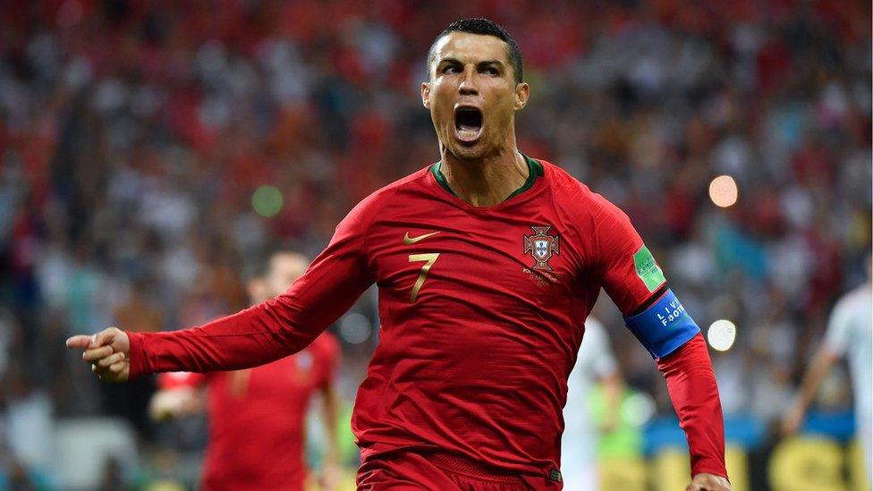 Cristiano Ronaldo playing for Portugal