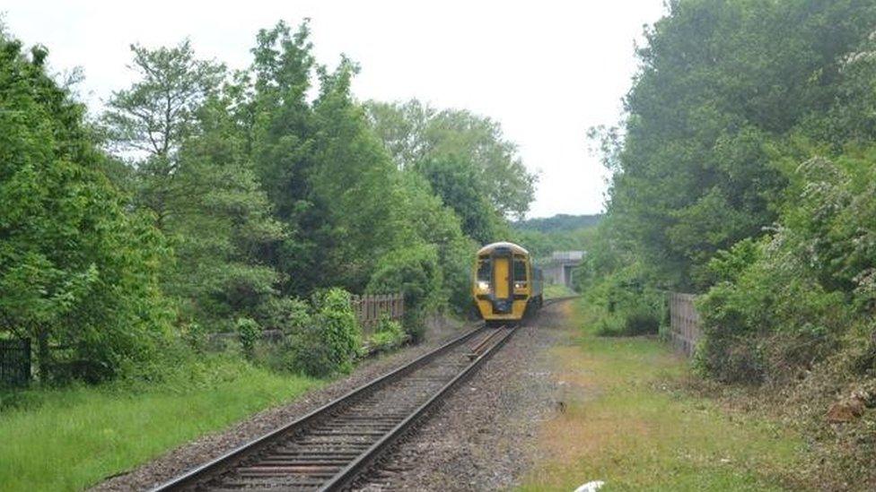 Train travelling on the route