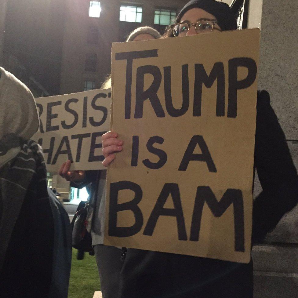 The word Bam seems to be popular among protesters - pic Lorna Gordon